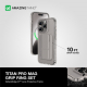 كفر AmazingThing Titan Pro لايفون 15 برو ماكس / يدعم MagSafe / مع مسكة و ستاند و بوك / رصاصي