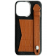Double A iPhone 14 Pro Max Leather Case / Qatari Brand / Card Holder & Grip / Black & Brown