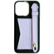 Double A iPhone 14 Pro Max Leather Case / Qatari Brand / Card Holder & Grip / Black & Lilac