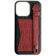 Double A iPhone 14 Pro Max Leather Case / Qatari Brand / Card Holder & Grip / Black & Maroon