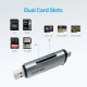 قارئ بطاقات من Unitek / مدخل تايب سي + USB / يدعم مايكرو SD و SD عادي / رصاصي