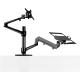 Flexible Screen Stand For Table Mounting / With Laptop Stand / Black