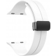 974Bands Sport Silicon Band with Magnetic Buckle / Size 44 / 45 / 49 / White