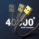 واير UGreen نوع USB الى USB / تصميم قوي / طول 1 متر / اسود