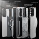 Youngkit Case for iPhone 14 Pro Max / Futuristic Circuit / Anti Impact / MagSafe / White