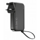 WiWU Charger & Power Bank / 10000 mAh / Built-in Type-C & Lightning Cables / Black 