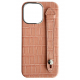 Double A iPhone 14 Pro Max Leather Case / Qatari Brand / Built in Handle / Pink