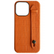 Double A iPhone 14 Pro Max Leather Case / Qatari Brand / Built in Handle / Orange