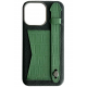 Double A iPhone 14 Pro Max Leather Case / Qatari Brand / Card Holder & Grip / Black & Green