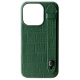 Double A iPhone 14 Pro Leather Case / Qatari Brand / Built in Handle / Green