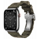 Apple Watch Series 9 / Hermes Edition / Steel With Single Tour Rubber Band / Khaki / Size 45 