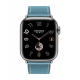 Hermes Edition Apple Watch Series 9 / Single Tour Leather Strap / Bleu Jean / Size 41