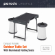 حزمة بورودو للتخييم / طاولة قابلة للطي + كراسي مع اضاءة مدمجة / رصاصي