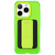 AmazingThing Titan Pro Case for iPhone 15 Pro / MagSafe / Grip + Stand + Wallet / Neon Green
