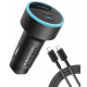 Anker New PowerDrive 335 Car Charger / With Type-C Cable / 67W / Charges 3 Devices / Black