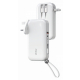 WiWU Charger & Power Bank / 10000 mAh / Built-in Type-C & Lightning Cables / White