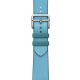 Hermes Edition Apple Watch Series 9 / Single Tour Woven Nylon Strap / Bleu Celeste / Size 41
