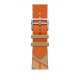 ساعة ابل Hermes الجيل ال 8 / سير Jumping Kraft برتقالي / حجم 45