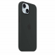 Original Apple Silicone Case for iPhone 15 / Supports MagSafe / Black