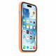 Original Apple Silicone Case for iPhone 15 Plus / Supports MagSafe / Orange Sorbet