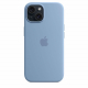 Original Apple Silicone Case for iPhone 15 / Supports MagSafe / Winter Blue Color