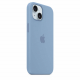 Original Apple Silicone Case for iPhone 15 / Supports MagSafe / Winter Blue Color