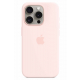 Original Apple Silicone Case for iPhone 15 Pro / Supports MagSafe / Light Pink