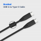 Powerology Type-C to Type-C Cable / 100 Watts / 2 Meters / Black