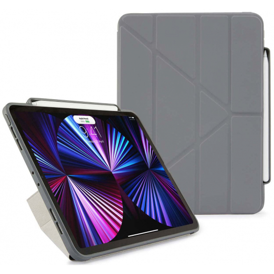 Pipetto Origami No3 Case / iPad Pro 12.9-inch / Drop-proof / Built-in stand / Gray