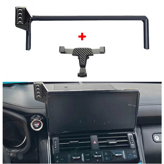 Phone Brackets + Stand for Toyota Land Cruiser 300 Dashboard / Strong & Practical / Black