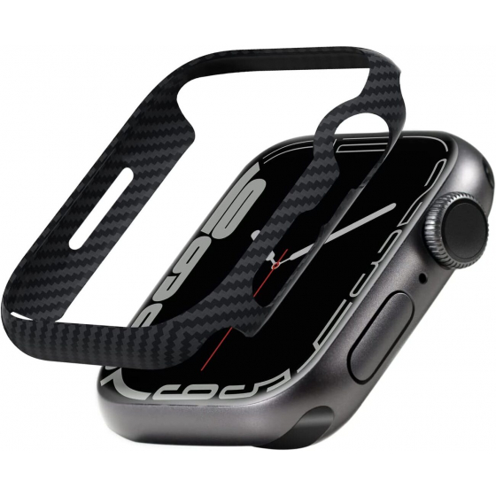 PITAKA Air Case for Apple Watch Series 7 & 8 Size 45 / Black Carbon