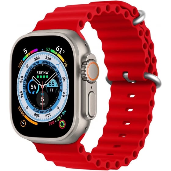 Apple Watch Ultra 974Bands Ocean Band Strap / 49 mm / Red