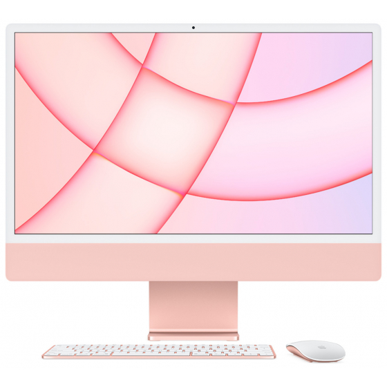 Apple iMac 24 inch / M1 Chip / 8 Core CPU / 8 Core GPU / 8GB RAM / 256GB SSD / Pink