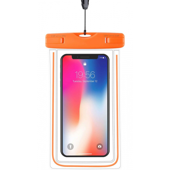Universal Waterproof Phone Pouch / Support all Phones up to 6.7 inch / Orange
