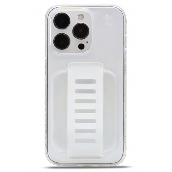 Grip2u Slim Case for iPhone 15 Pro / With Built-In Grip / Slim Version / Transparent 