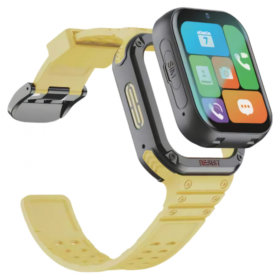 Green Smart Watch for Kids / With GPS Tracking / 4G Network / Video Calls / Yellow