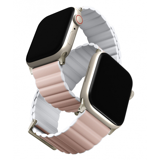 UNIQ Revix Premium Belt Size 44 / 45 / 49 / Magnetic / Leather + Silicone / Pink and White 
