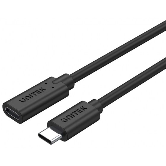 واير Unitek لزيادة طول واير USB تايب سي بدون تقليل ميزاته / شحن 100 واط و معيار USB 3.2 Gen2 / متر