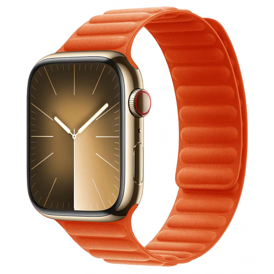 Magnetic Link Band by 974Bands for Apple Watch / Size 44 / 45 / 49 / Orange 