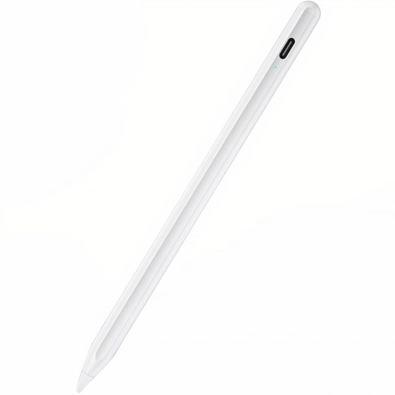 قلم لمس يدعم اجهزة الايباد و الجوالات / يعمل بالبطارية / ابيض