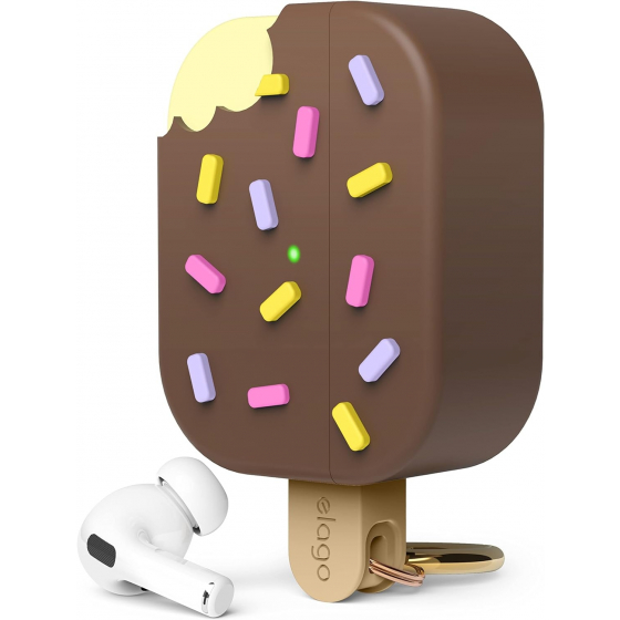 Elago Ice Cream Case for Apple AirPods Pro 2 / Built-in Hanger / Wireless Charging / Chocolate