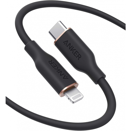 Anker PowerLine 3 Flow Cable / MFi USB-C to Lightning / 1.8 m / Black