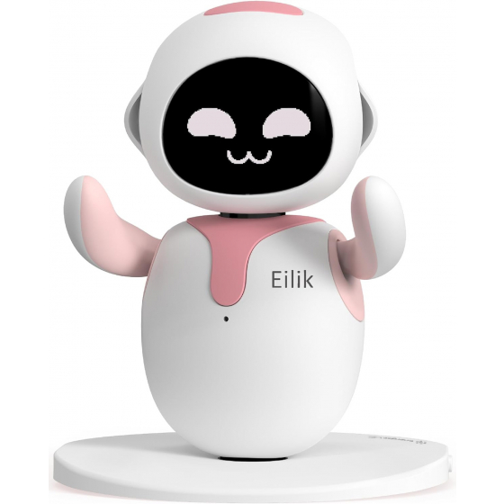 روبوت Eilik اللطيف و الذكي / يتفاعل باللمس / تقدر تلعب معاه Mini Games / وردي 