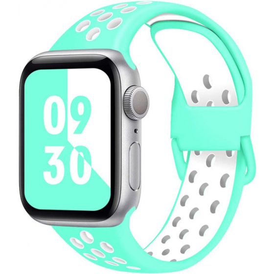 Porodo Sport Silicon Apple Watch Band / 40mm / Green and White