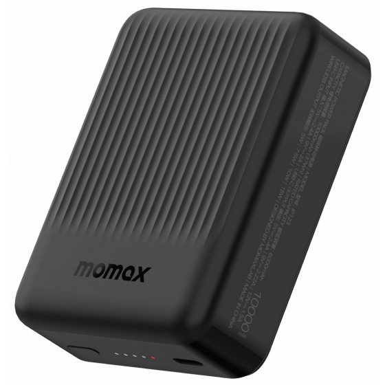 Momax Q.Mag Minimal 2 Wireless Battery / 10,000 mAh / Compact Size / MagSafe / Black 