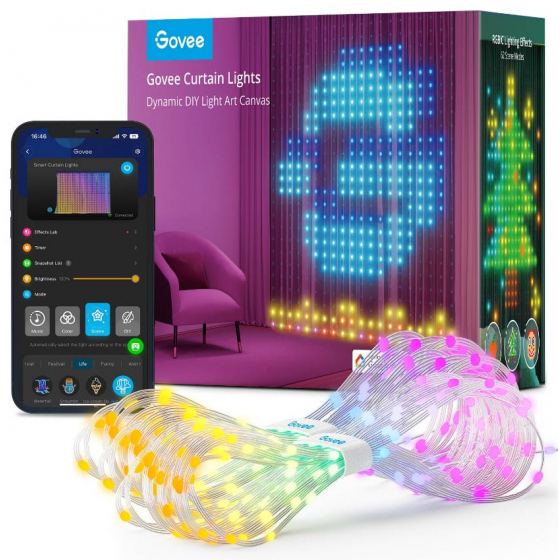 Govee Smart Curtain Light / Mobile Control / Changing Colors 