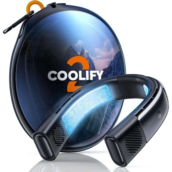 Coolify 2n Gen Battery Powered Portable Air Conditioner / Cooling & Heating / Neck Style / Black 