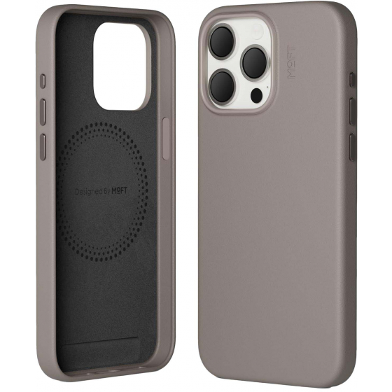 MOFT Snap Case for iPhone 15 Pro / Drop Resistant / Supports MagSafe / Taupe