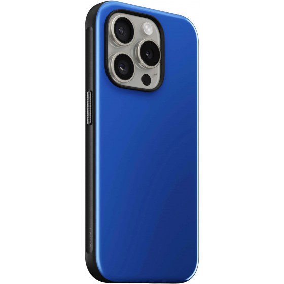 Nomad Sport Case for iPhone 15 Pro Max / Drop-resistant / Supports MagSafe / Blue with Black Trim