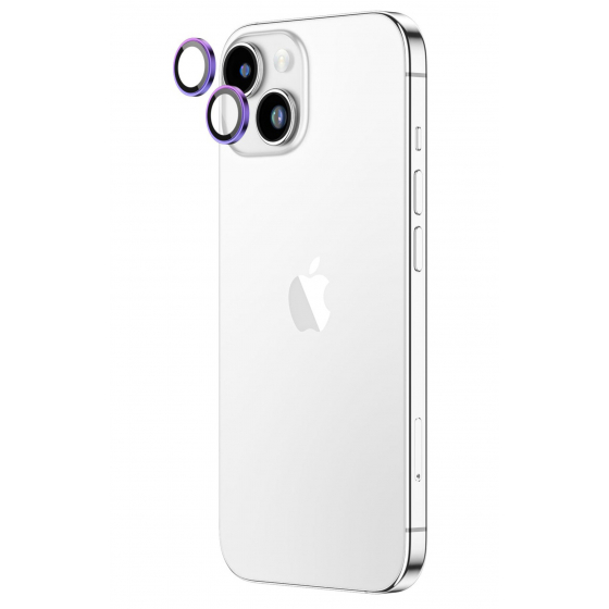 AmazingThing Lenses for iPhone 15 and 15 Plus Camera Protection / High Clarity / Purple